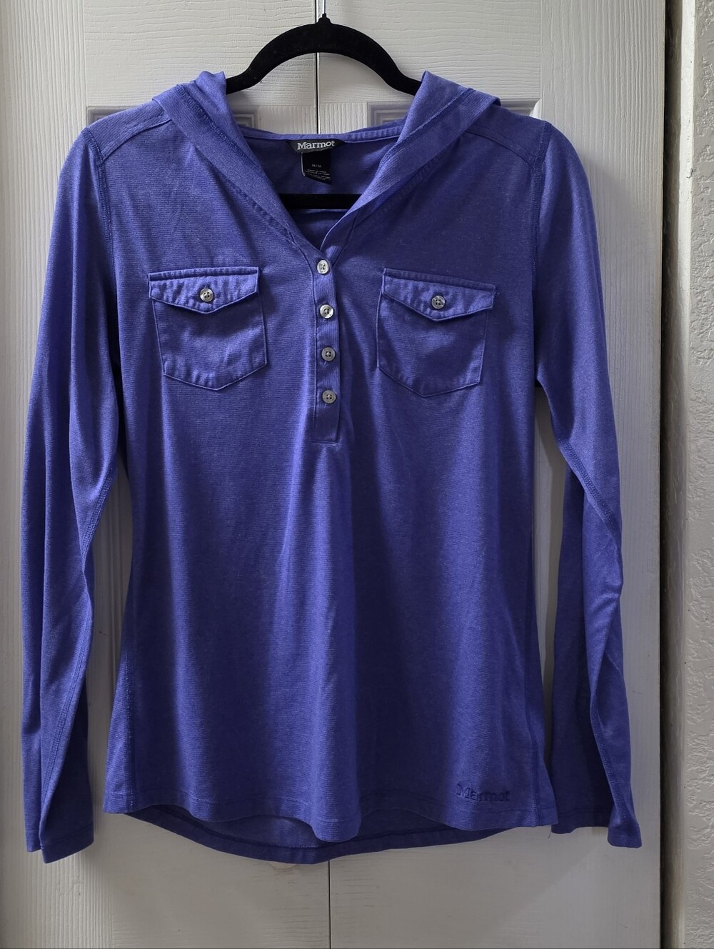 Marmot Violet Hooded Henley with Chest Pockets